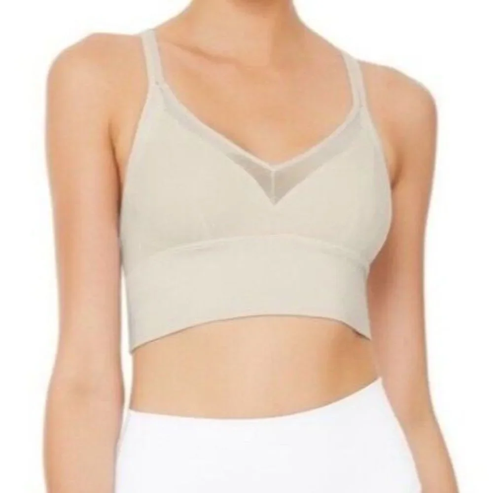 Alo Yoga Sneak Long Bra Strappy Sports Bra Size In Bone XS